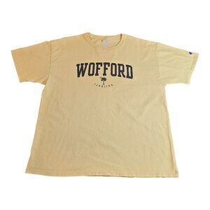 Wofford College Terriers Short Sleeve T-Shirt by Champion Yellow Men's Size XL